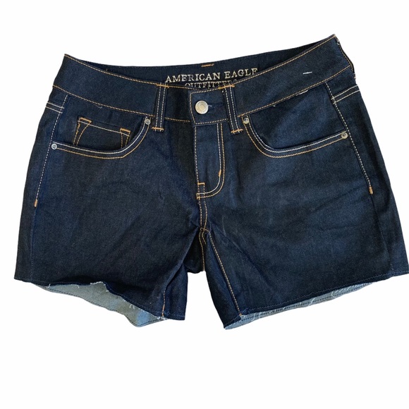 American Eagle dark wash high waist jean shorts - Picture 1 of 6